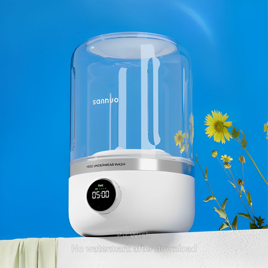 Mini Lavadora Portátil de Roupas Íntimas – Sem Instalação, Sem Fios