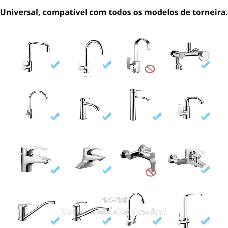 Adaptador de Torneira Purificador 360° – Compre 1, leve 2 + 4 Filtros