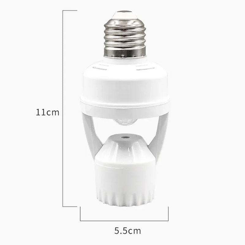 Adaptador de Lâmpada com Sensor de Movimento PIR E27/E26 – Soquete Inteligente