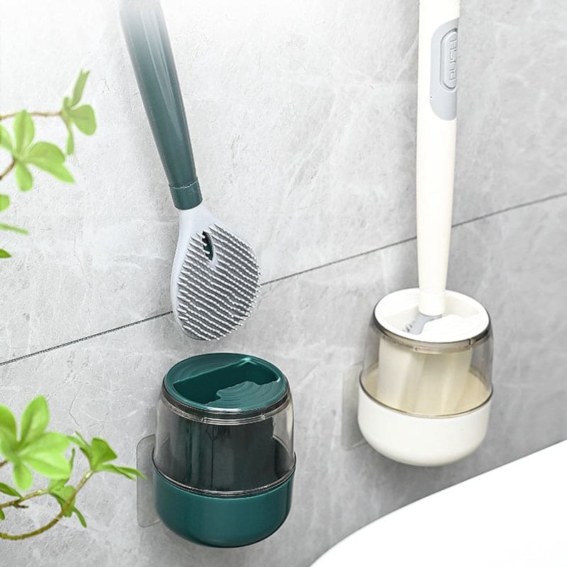 Escova sanitária de silicone com dispensador de sabão