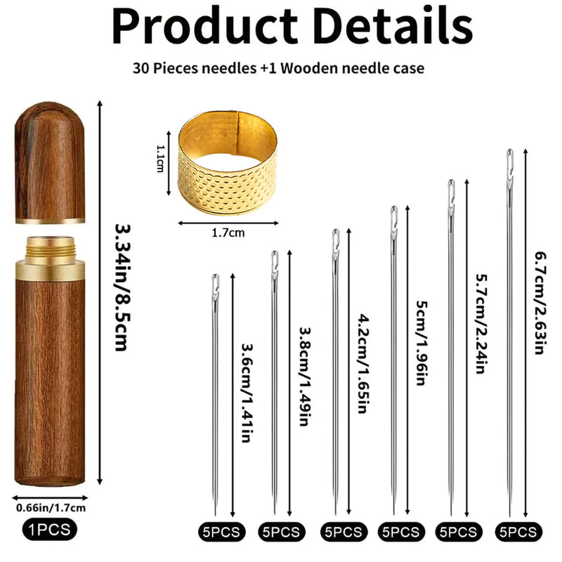 Agulhas de Costura com Furo Lateral em Aço Inox
