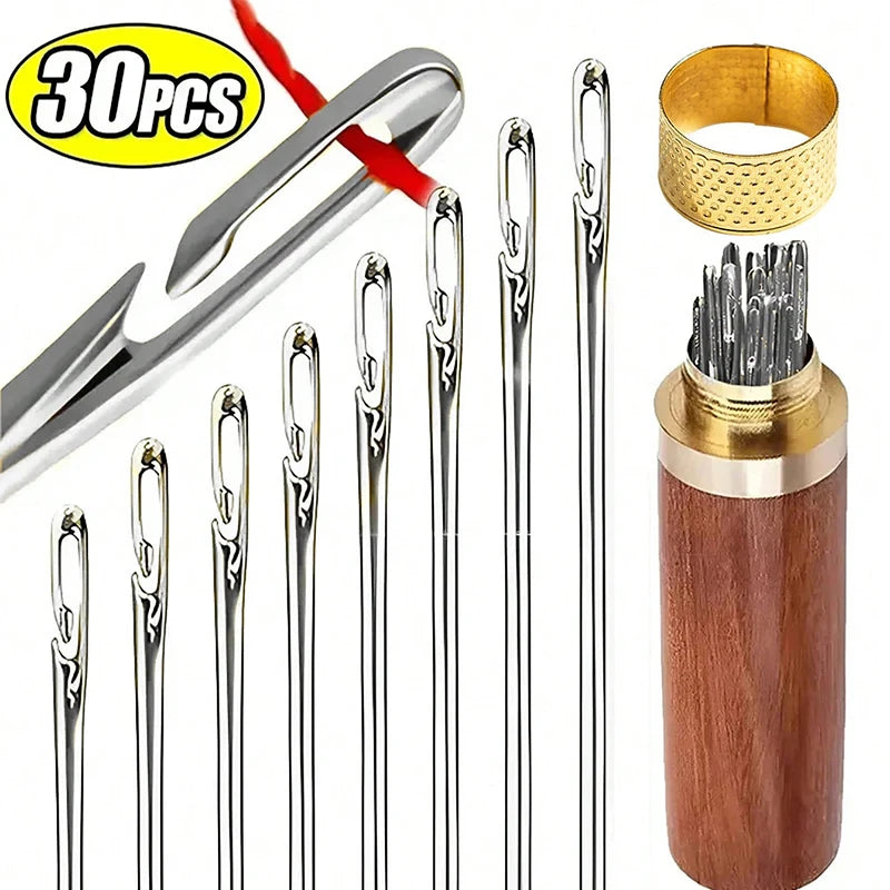 Agulhas de Costura com Furo Lateral em Aço Inox