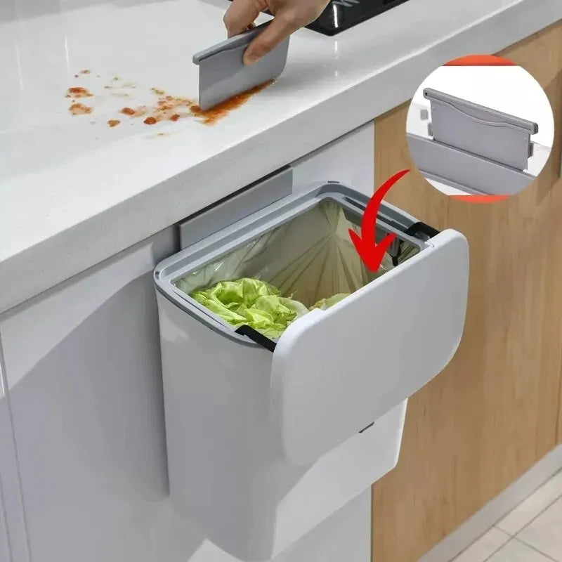 Lixeira Suspensa com Tampa 10L – Praticidade para Cozinha e Banheiro