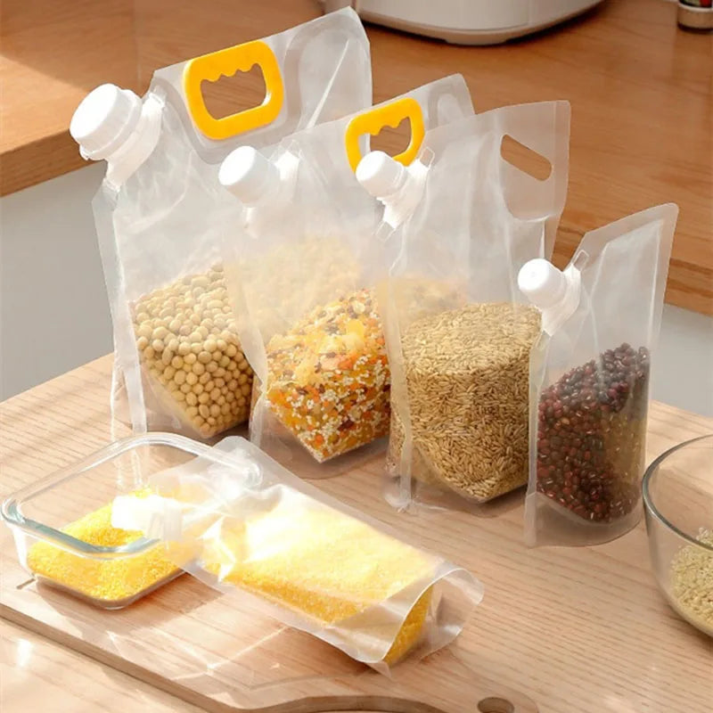 Kit com 5 Unidades - Sacos Multiuso Seláveis para Armazenamento e Conservação de Alimentos