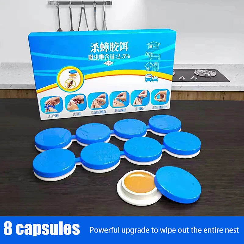 Armadilha Adesiva Anti-Baratas – 8 Peças, Longa Duração