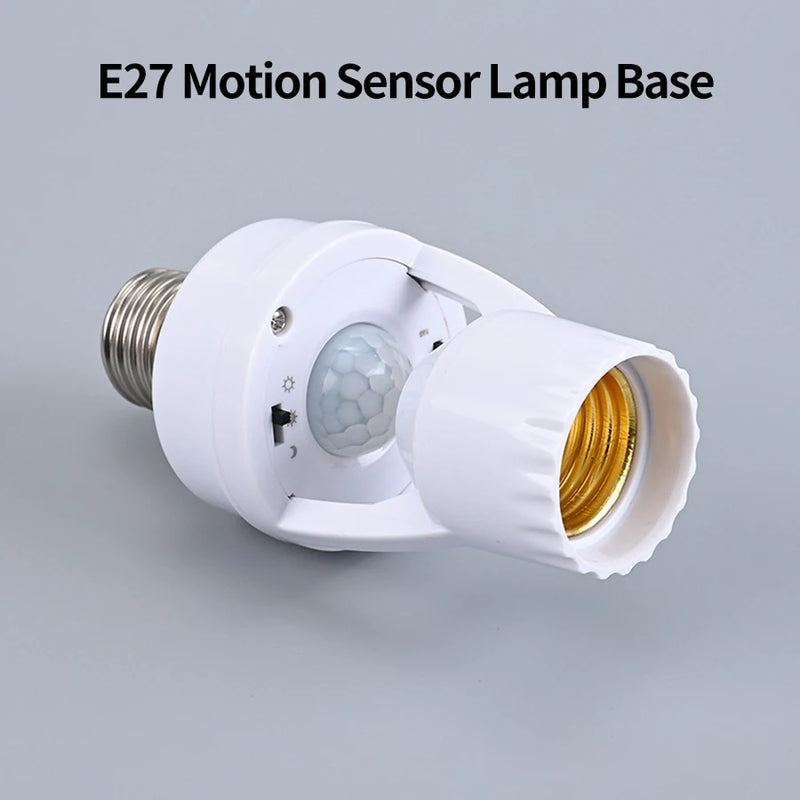 Adaptador de Lâmpada com Sensor de Movimento PIR E27/E26 – Soquete Inteligente