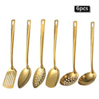 Utensílios de Cozinha Dourados em Aço Inox – Sofisticação e Funcionalidade