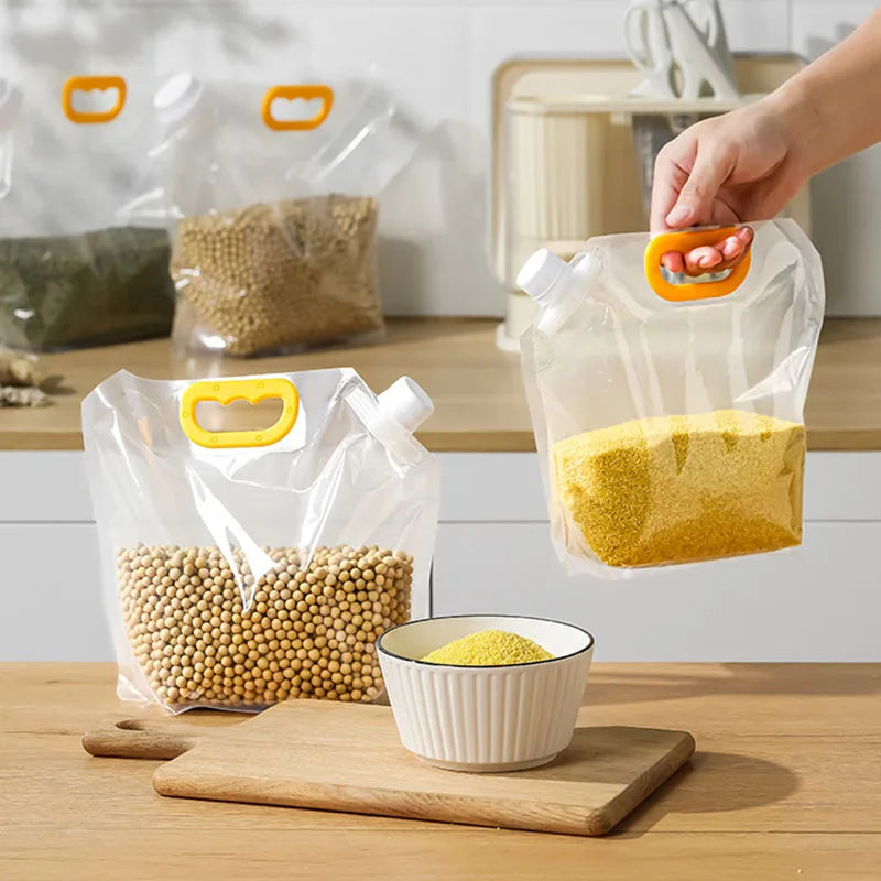 Kit com 5 Unidades - Sacos Multiuso Seláveis para Armazenamento e Conservação de Alimentos