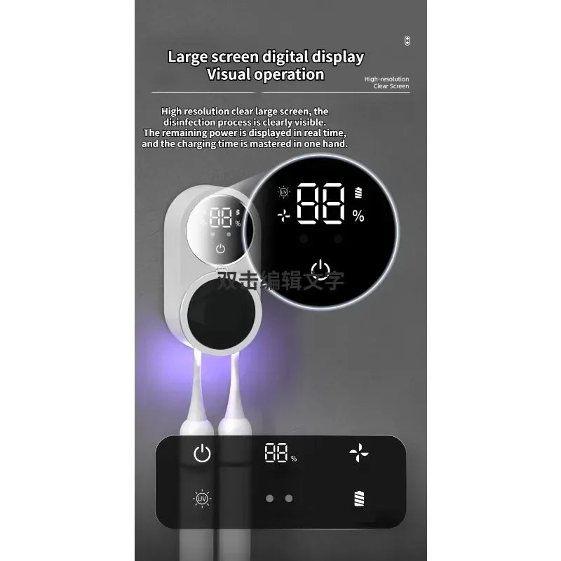 Suporte Inteligente para Escovas – Elimina Bactérias e Seca Rápido