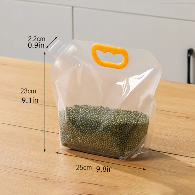 Kit com 5 Unidades - Sacos Multiuso Seláveis para Armazenamento e Conservação de Alimentos