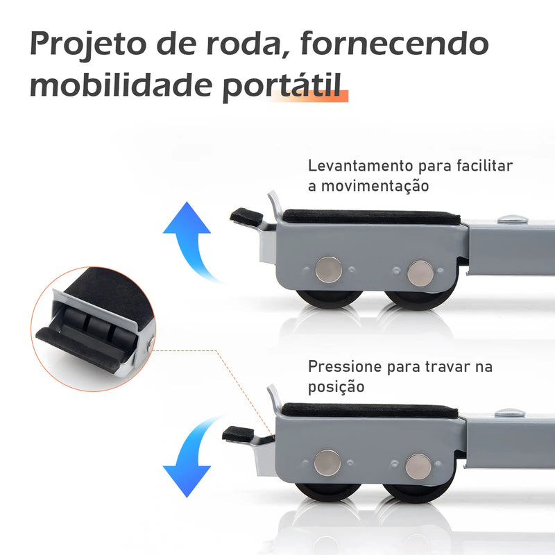 Base Ajustável com Rodinhas para Móveis | FlexMove