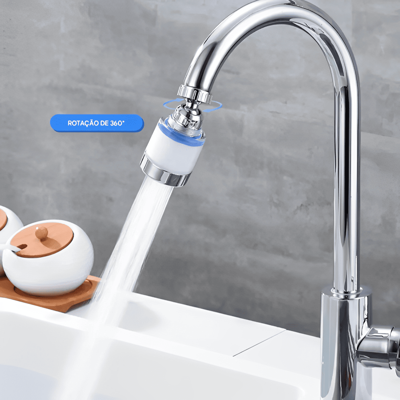 Adaptador de Torneira Purificador 360° – Compre 1, leve 2 + 4 Filtros